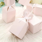 25 Pack | Blush Floral Top Satin Ribbon Party Favor Candy Gift Boxes