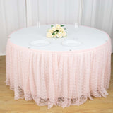 14FT Blush | Rose Gold Premium Pleated Lace Table Skirt