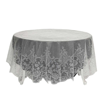 Lace 90" Round Tablecloth Ivory - Premium Design for Versatile Table Decor