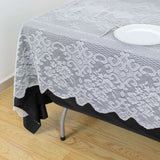 60"x108" Premium Lace White Rectangular Oblong Tablecloth