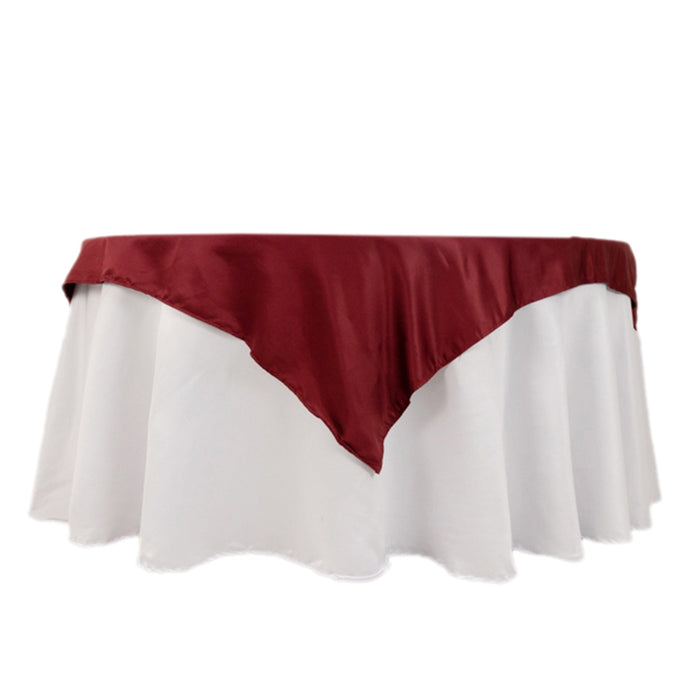 54inch Burgundy Seamless Lamour Satin Square Table Overlay