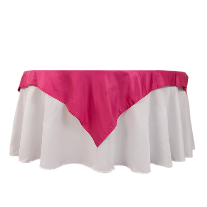 Fuchsia Seamless Lamour Satin Square Table Overlay- 54inch