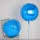 2 Pack | 18inch 4D Royal Blue Sphere Mylar Foil Helium or Air Balloons