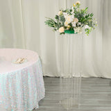 48inch Heavy Duty Acrylic Flower Pedestal Stand with Hanging Crystal Beads