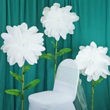 2 Pack | 24inch White Life-Like Soft Foam Craft Dahlia Flower Heads