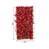 Artificial Flower Wall Panel Backdrop – Roll Up 8ftx4ft with Red Silk Roses