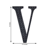 6inch Black Decorative Rhinestone Alphabet Letter Stickers DIY Crafts - V