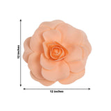 4 Pack | 12inch Large Blush / Rose Gold Real Touch Artificial Foam DIY Craft Roses