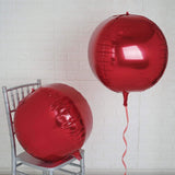 2 Pack | 18inch 4D Burgundy Sphere Mylar Foil Helium or Air Balloons