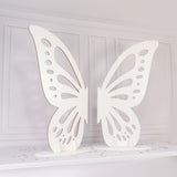 4ft White Wooden Butterfly Wings Photo Background Party Prop, Large Self-Standing Butterfly Backdrop