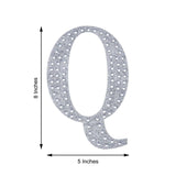 8 Inch Silver Decorative Rhinestone Alphabet Letter Stickers DIY Crafts - Q