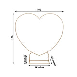 7ft Heavy Duty Gold Metal Heart Shape Photo Backdrop Stand, Wedding Arch