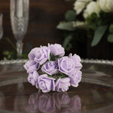 48 Roses | 1inch Lavender Lilac Real Touch Artificial DIY Foam Rose Flowers