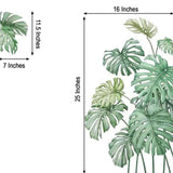 Green Tropical Palm Leaves Wall Decals, Plant Peel Removable Stickers