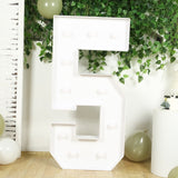 4ft White Large Marquee Light Up Number 5 Mosaic Balloon Frame Pre-Cut Foam Board 10 Warm White