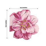 20 Pack Pink Peony Flower Shaped 2-Ply Paper Beverage Napkins For Wedding Shower