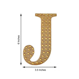 6 inch Gold Decorative Rhinestone Alphabet Letter Stickers DIY Crafts - J