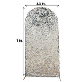 7ft Sparkly Silver Double Sided Big Payette Sequin Chiara Backdrop Stand Cover For Fitted Round Top 