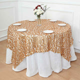 72inch Matte Champagne Premium Big Payette Sequin Square Table Overlay