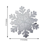 6 Pack Silver Metallic Vinyl Placemats, Snowflake Non-Slip Winter Wonderland Table Mats 18"