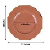 10 Pack 11inch Terracotta (Rust) Heavy Duty Disposable Baroque Dinner Plates