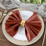 5 Pack Terracotta (Rust) Premium Sheen Finish Velvet Cloth Dinner Napkins