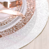 6 Pack | Iridescent Sparkle Placemats, Non Slip Decorative Round Glitter Table Mat