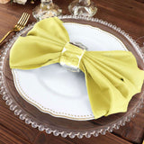 5 Pack Yellow Cloth Napkins with Hemmed Edges, Reusable Polyester Dinner Linen Napkins - 20"x20"