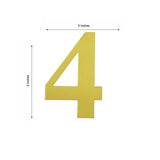 4 Pack - 5" Gold Large 0-9 Number Stickers Banner, Custom Milestone Age And Date Stick On Numbers - 4