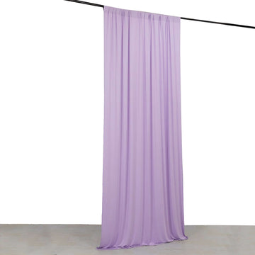 Lavender 4-Way Stretch Spandex Event Curtain Drapes, Wrinkle Free Backdrop Event Panel with Rod Pockets - 5ftx10ft