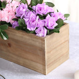 30"x6" | Natural | Rectangular Wood Planter Box Set With Removable Plastic Liners