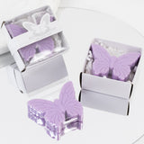 10 Pack Lavender Butterfly Unscented Soap Baby Shower Favors with Gift Boxes, Pre-Packed Bridal