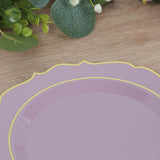 10 Pack Lavender Lilac Plastic Dessert Salad Plates, Disposable Tableware Round