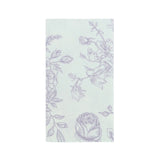 50 Pack White Lavender Lilac 2-Ply Paper Party Napkins in French Toile Floral Pattern#whtbkgd