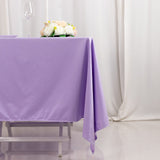 70" Lavender Premium Scuba Wrinkle Free Square Tablecloth, Lilac Scuba Polyester Tablecloth