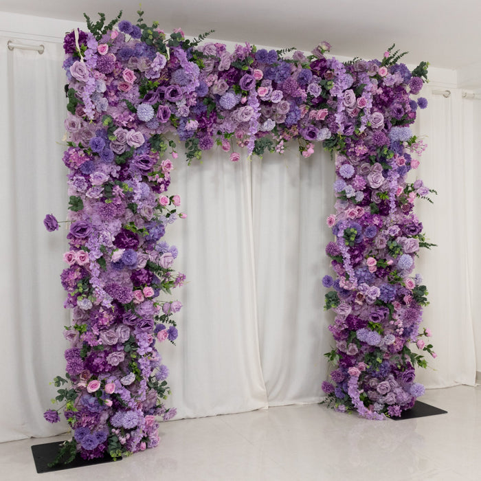 8ftx8ft Roll Up Flower Backdrop for Arch Stand, Lavender Lilac with Fabric Backing - Artificial Silk