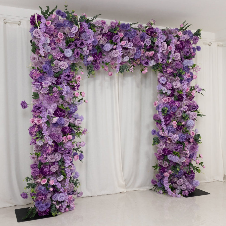 8ftx8ft Roll Up Flower Backdrop for Arch Stand, Lavender Lilac with Fabric Backing - Artificial Silk
