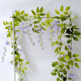 2 Pack 6ft Lavender Lilac Artificial Wisteria Flower Garland Hanging Vines