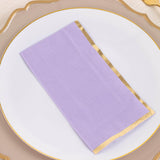 50 Pack Lavender Lilac Soft 2 Ply Disposable Party Napkins with Gold Foil