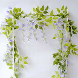 2 Pack 6ft Lavender Lilac Artificial Wisteria Flower Garland Hanging Vines