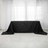 90x156Inch Black Accordion Crinkle Taffeta Rectangular Tablecloth