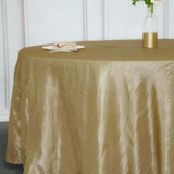 120inch Gold Accordion Crinkle Taffeta Round Tablecloth