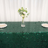 90x132 inches Big Payette Hunter Emerald Green Sequin Rectangle Tablecloth Premium Collection