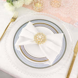 4 Pack | Pearl And Diamond Rhinestone Flower Gold Metal Napkin Rings