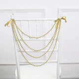 16inch Gold Faux Pearl Beaded Chiavari Chair Back Garland Sash