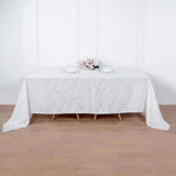 90x156 inch White Rectangular Tablecloth, Linen Table Cloth With Slubby Textured, Wrinkle Resistant