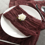 5 Pack | Burgundy Gauze Cheesecloth Boho Dinner Napkins | 24x19Inch