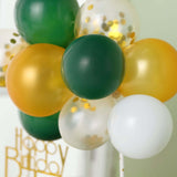 Confetti Balloon Garland Cloud Cake Topper, Mini Cake Decorations - Gold, Hunter Green & White