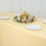 90x132inch Champagne 200 GSM Seamless Premium Polyester Rectangular Tablecloth