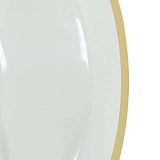 20 Pack Clear Disposable Salad Soup Bowls with Gold Rim, 12oz Round Plastic Dessert Serving#whtbkgd